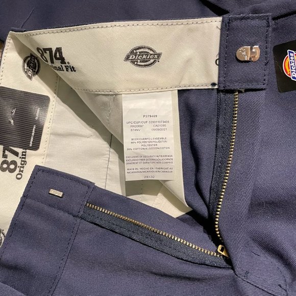 Dickies 874 Original Fit Work Pants. Size 29X32 NWT   Navy Blue - Picture 3 of 8